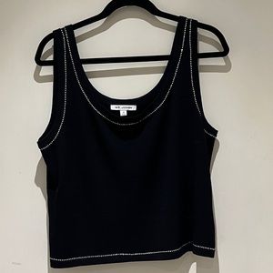 St. John Black Knit Tank with Jeweled Trim